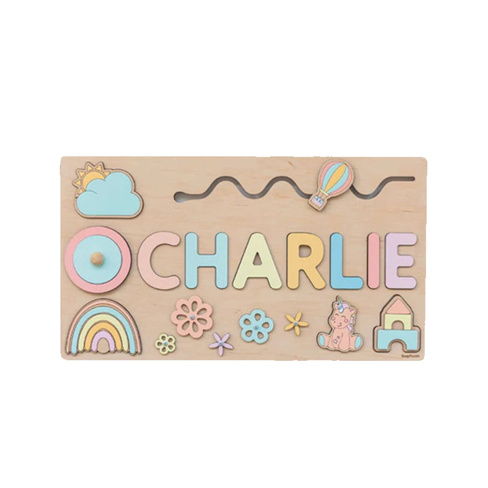 Puzzle en bois gravé personnalisé avec nom