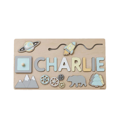 Puzzle en bois gravé personnalisé avec nom
