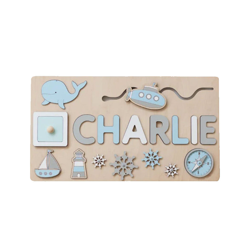 Puzzle en bois gravé personnalisé avec nom