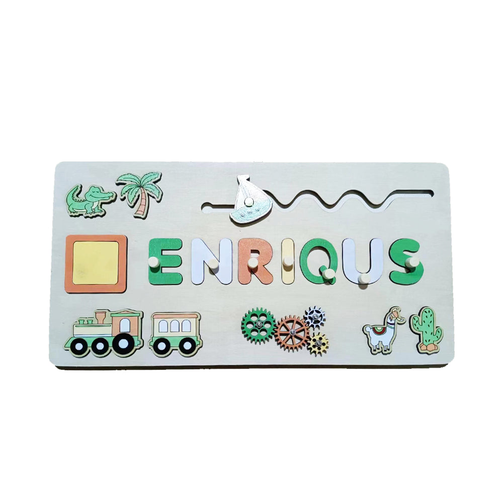 Puzzle en bois gravé personnalisé avec nom