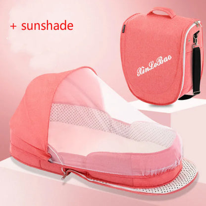 Lit de voyage portable pour bébé avec filet et sac de transport
