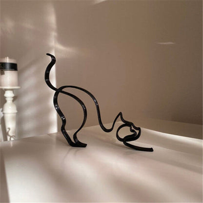 Figurine minimaliste d'animal de compagnie en métal, ornement de décoration intérieure