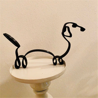 Figurine minimaliste d'animal de compagnie en métal, ornement de décoration intérieure