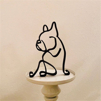 Figurine minimaliste d'animal de compagnie en métal, ornement de décoration intérieure