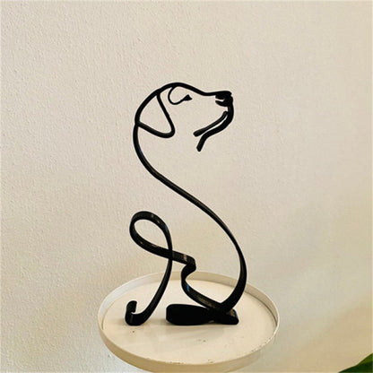 Figurine minimaliste d'animal de compagnie en métal, ornement de décoration intérieure