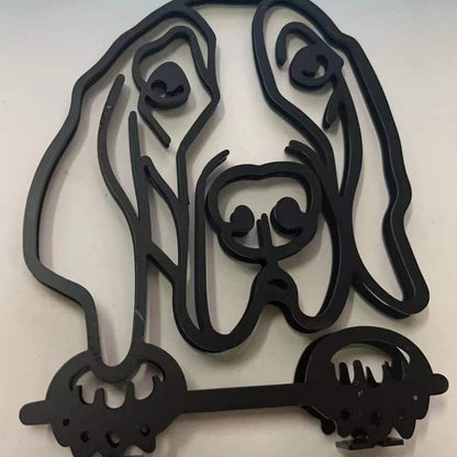 Figurine minimaliste d'animal de compagnie en métal, ornement de décoration intérieure