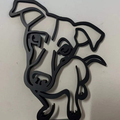 Figurine minimaliste d'animal de compagnie en métal, ornement de décoration intérieure