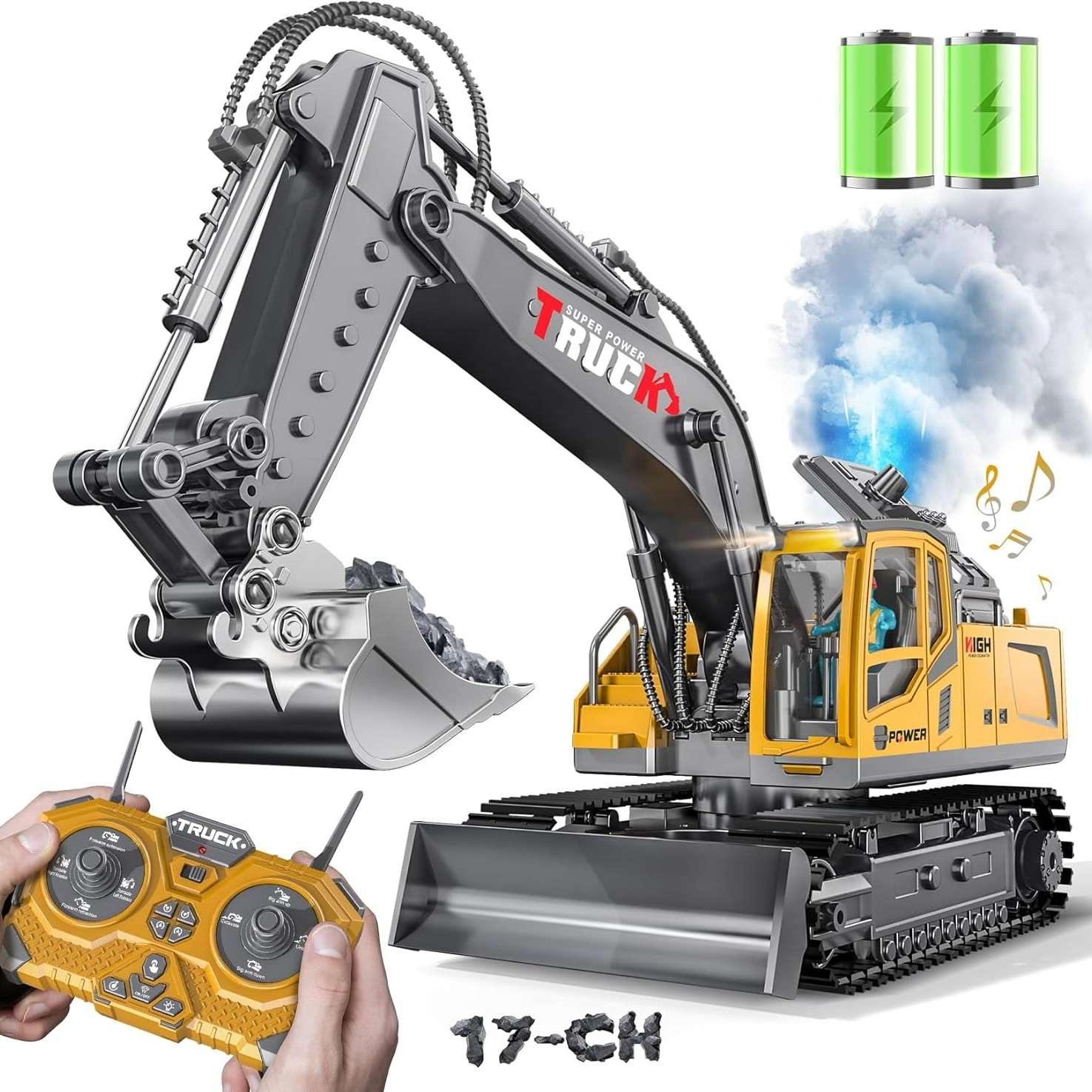 Remote Control Construction Excavator Toy for Kids - Halri