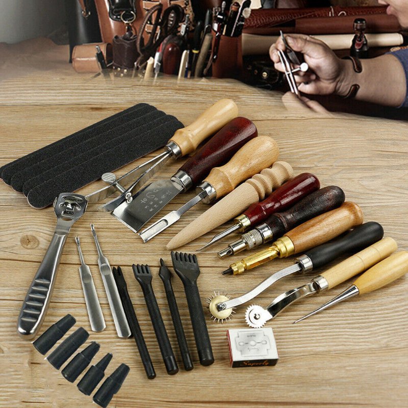 Basic Leather Craft Starter Tool Set - Halri