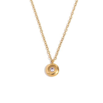 Pendentif délicat en or 18 carats avec pierre de naissance.