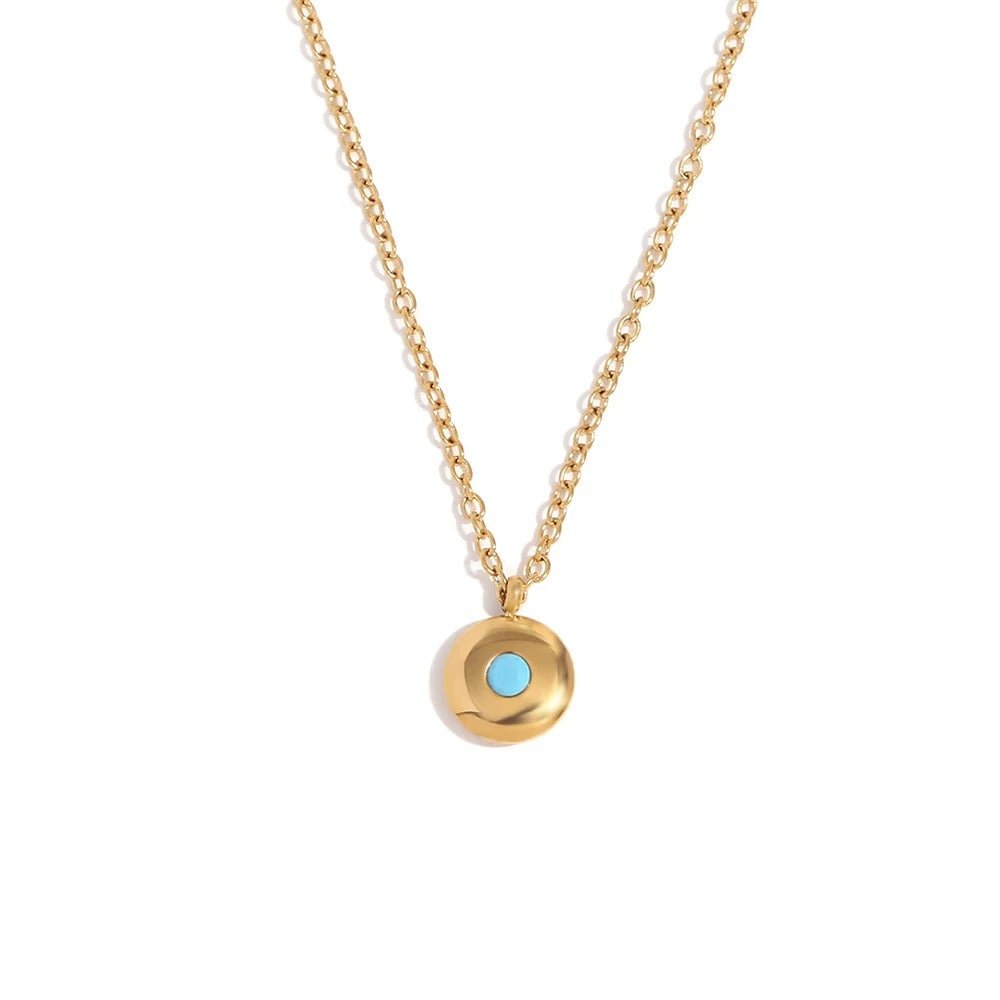 Pendentif délicat en or 18 carats avec pierre de naissance.