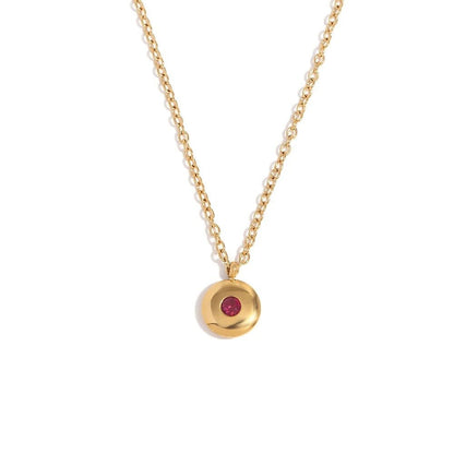 Pendentif délicat en or 18 carats avec pierre de naissance.