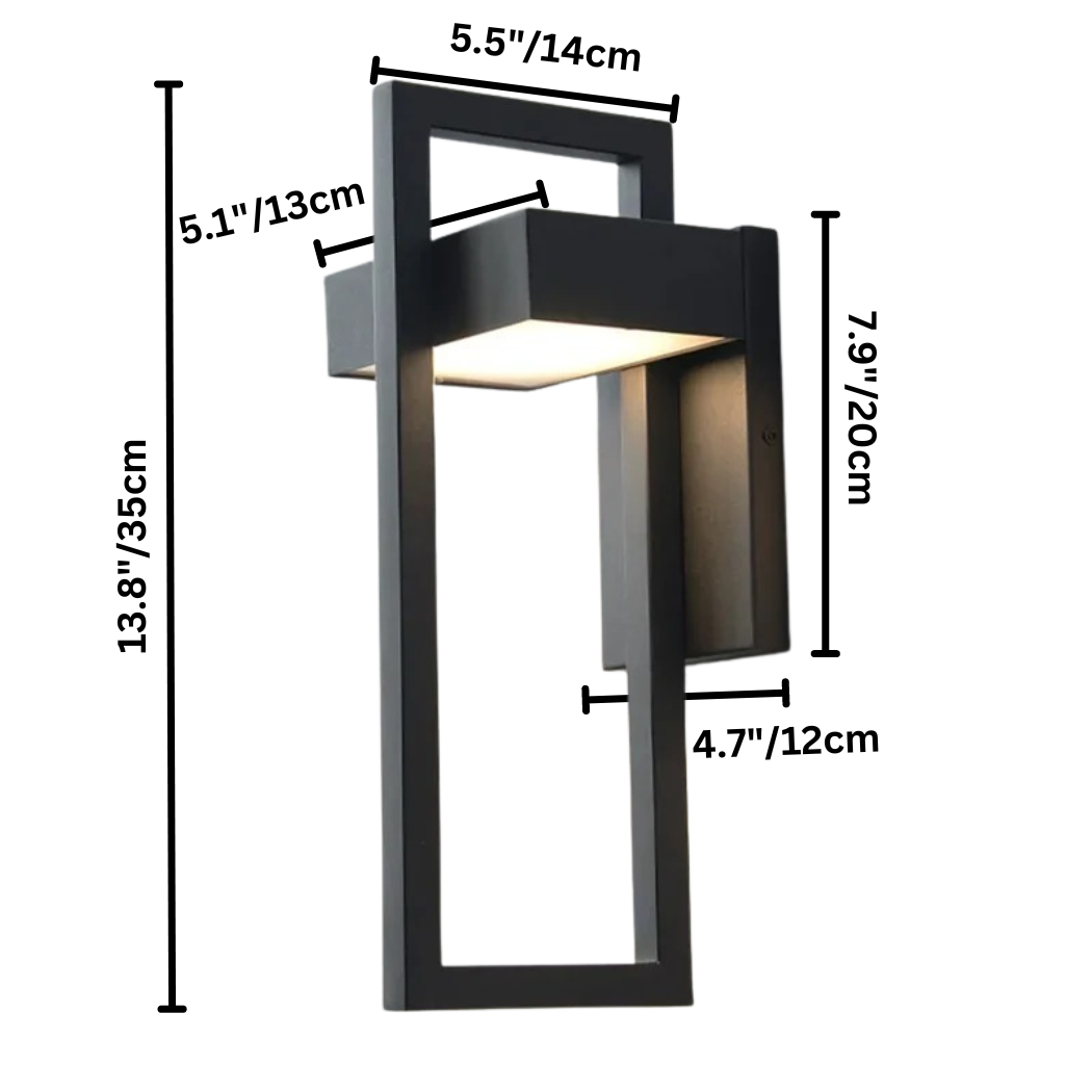 Weatherproof Outdoor Black Metal Wall Light - Halri