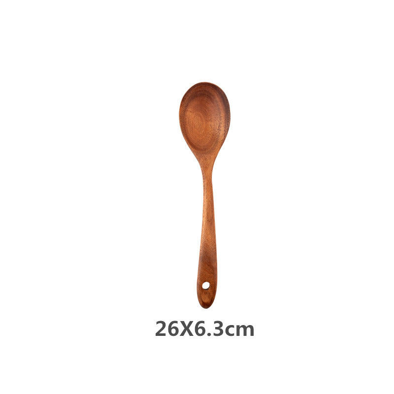 Ensemble d'ustensiles de cuisine en bois naturel 