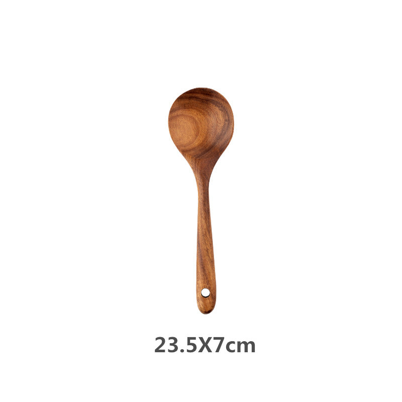 Ensemble d'ustensiles de cuisine en bois naturel 