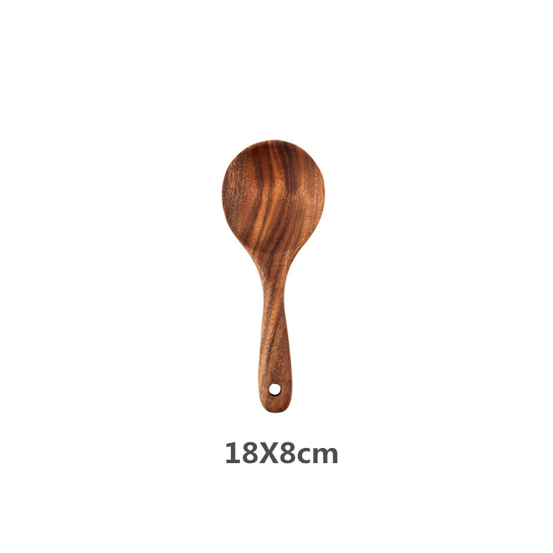 Ensemble d'ustensiles de cuisine en bois naturel 