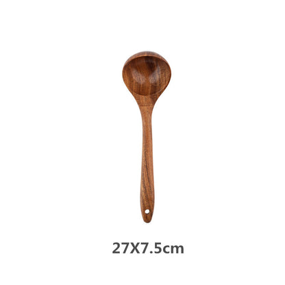Ensemble d'ustensiles de cuisine en bois naturel 