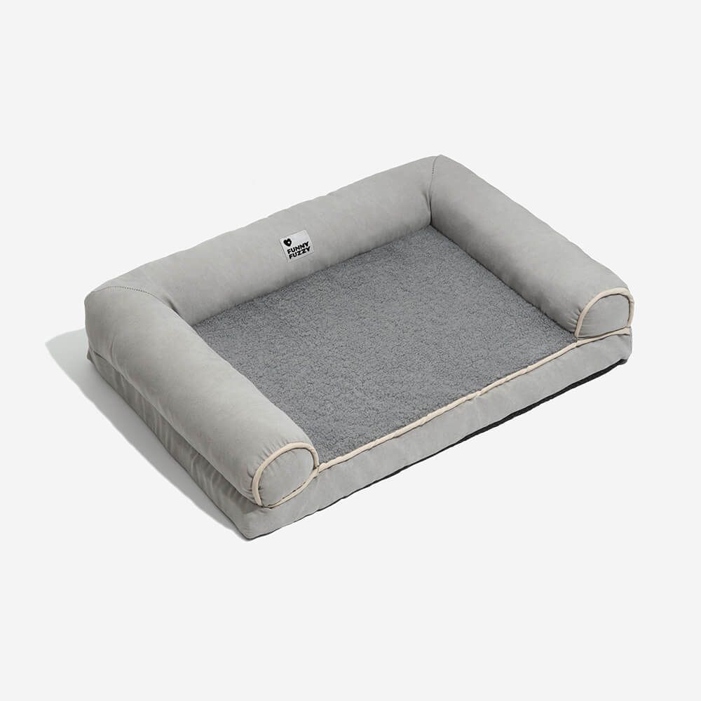 Plush Orthopedic Faux Suede Pet Bed