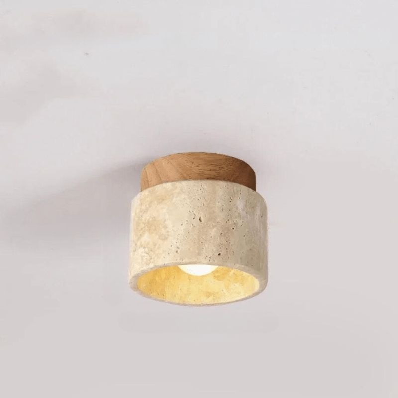 Lampe de plafond élégante en travertin, éclairage d'ambiance doux