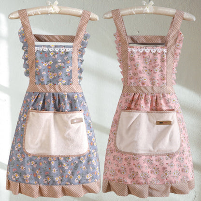 Waterproof Floral Apron for Kitchen Cooking Oil Protection - Halri