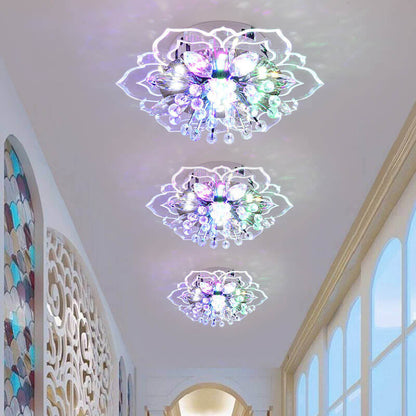 Plafonnier LED coloré à motif floral