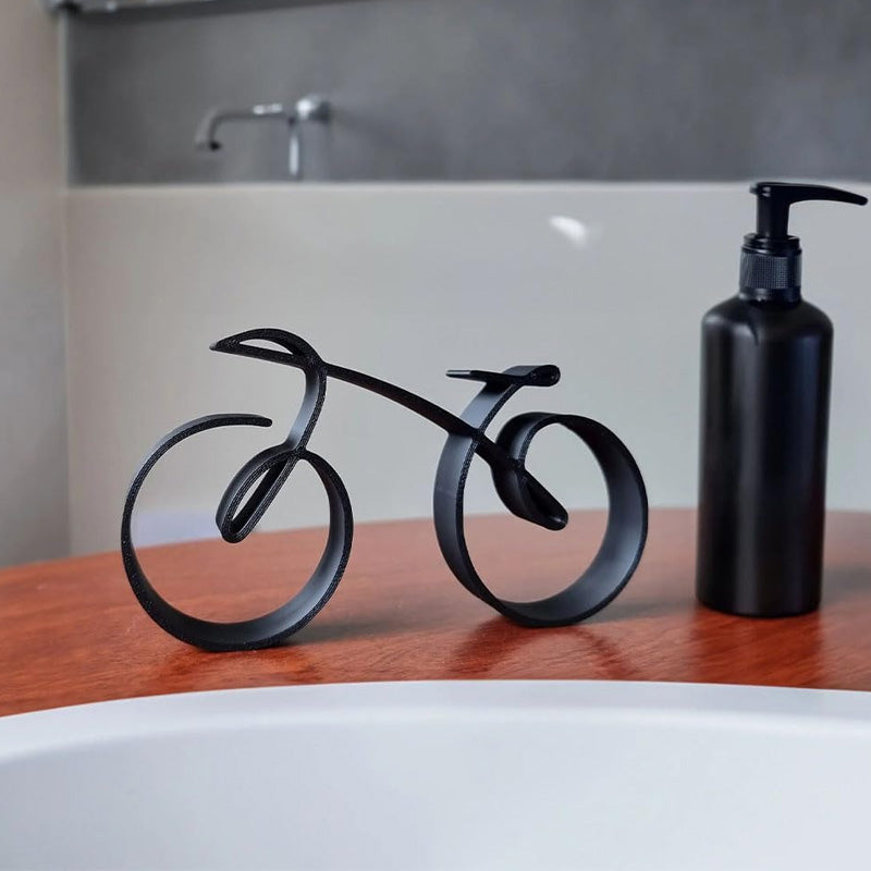 Simple Silver Bike Figure Statue