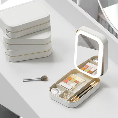 Travel Makeup Case with LED Lighted Mirror - Halri