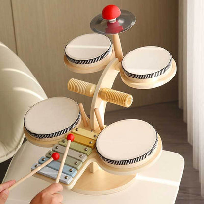Kid's Wooden Drum Set and Xylophone Musical Toy - Halri