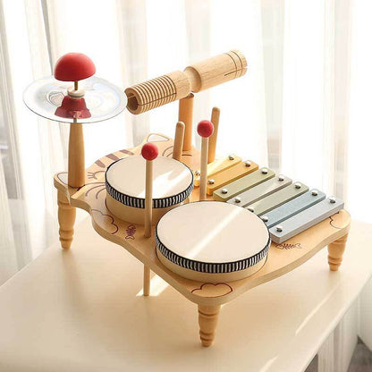 Batterie et xylophone en bois pour enfants