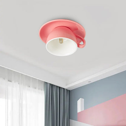Lustre suspendu en céramique colorée