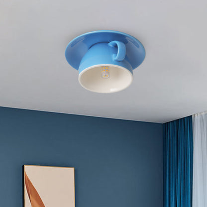 Lustre suspendu en céramique colorée