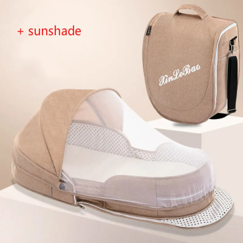 Lit de voyage portable pour bébé avec filet et sac de transport