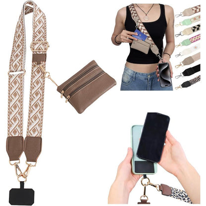 Bandoulière tendance pour téléphone avec porte-cartes amovible