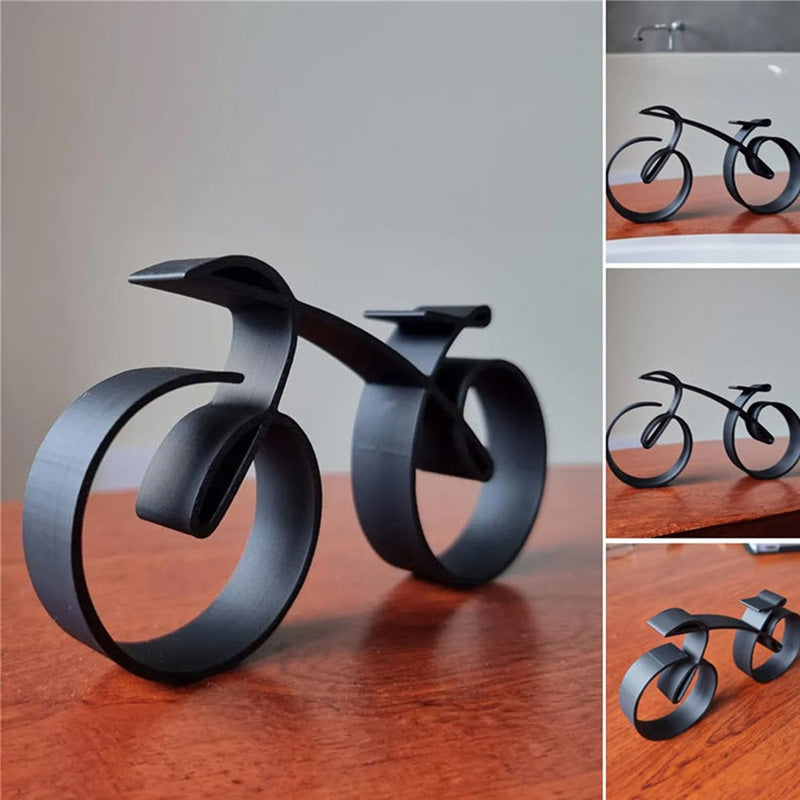 Sleek Bike Figure | Black Metal Decor | Cycling Gift - Halri