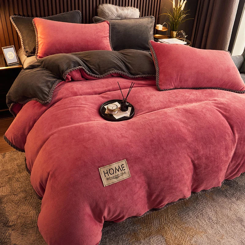 Parure de lit en velours polaire doux