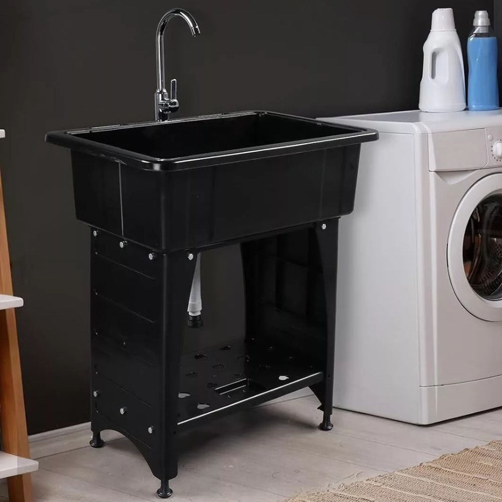 Standalone Laundry Sink Stainless Steel Wash Basin