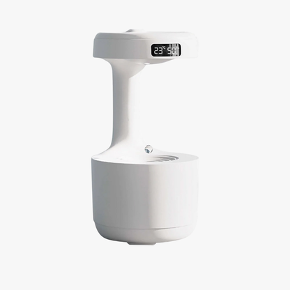 White electronic device with digital display on a white background
