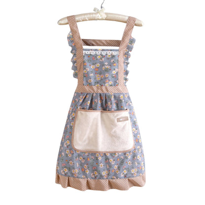 Waterproof Floral Apron for Kitchen Cooking Oil Protection