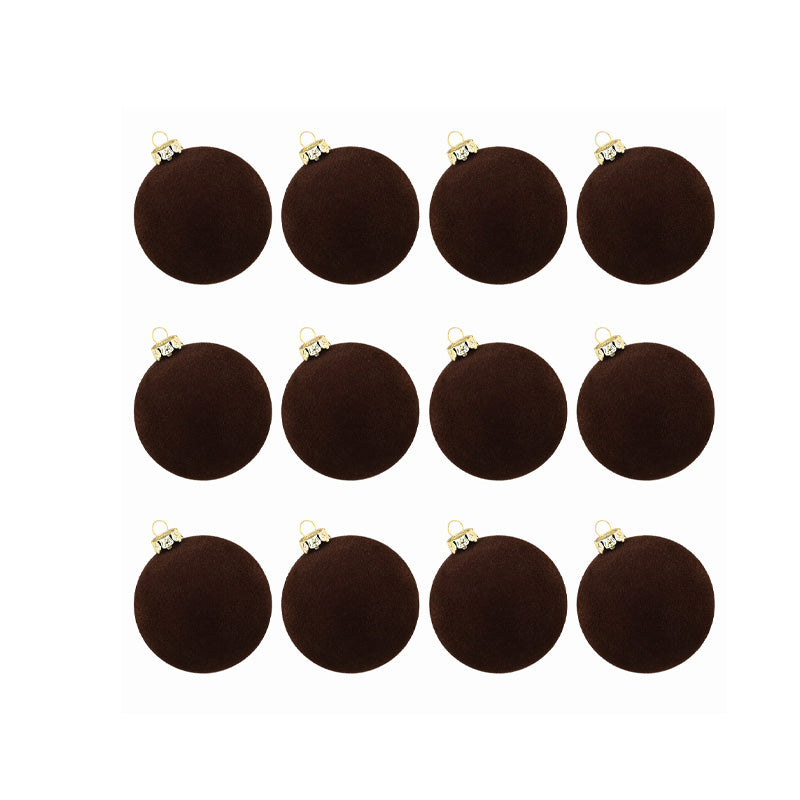 Décorations de sapin de Noël en velours luxueux (lot de 12) 