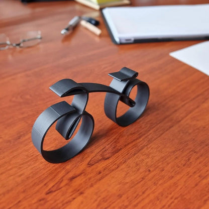 Simple Silver Bike Figure Statue