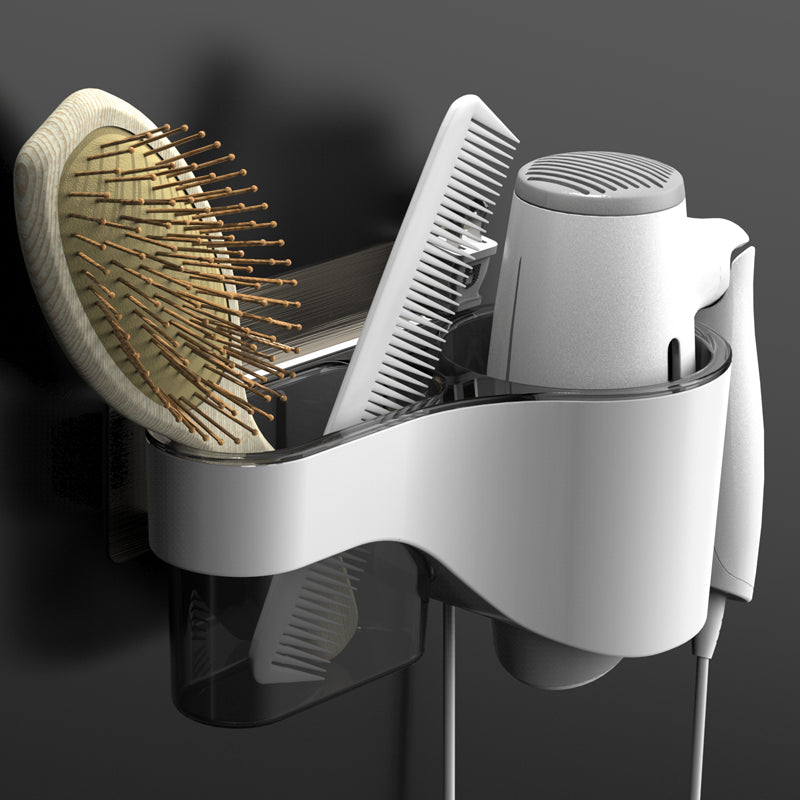 Space-Saving Bathroom Shelf with Hair Dryer Holder - Halri