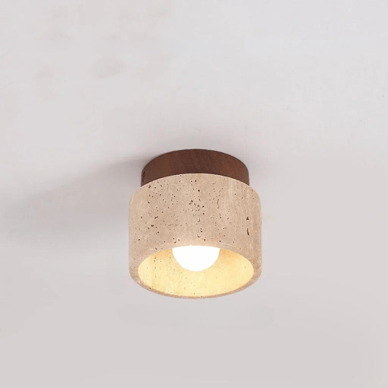 Lampe de plafond élégante en travertin, éclairage d'ambiance doux