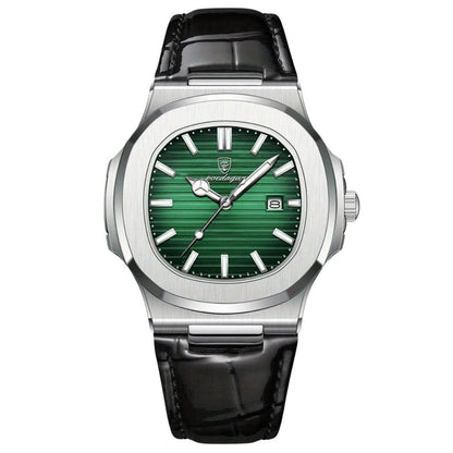 Montre classique pour homme en acier inoxydable à quartz avec date