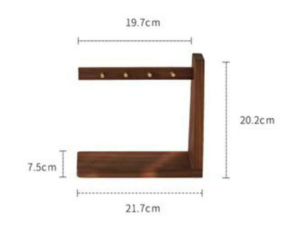 Porte-clés en bois avec crochets et plateau de rangement 