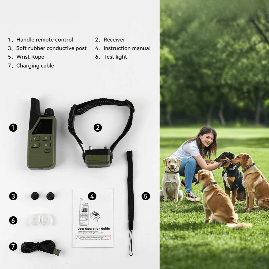Advanced 300m Rechargeable Dog Training Collar with Remote