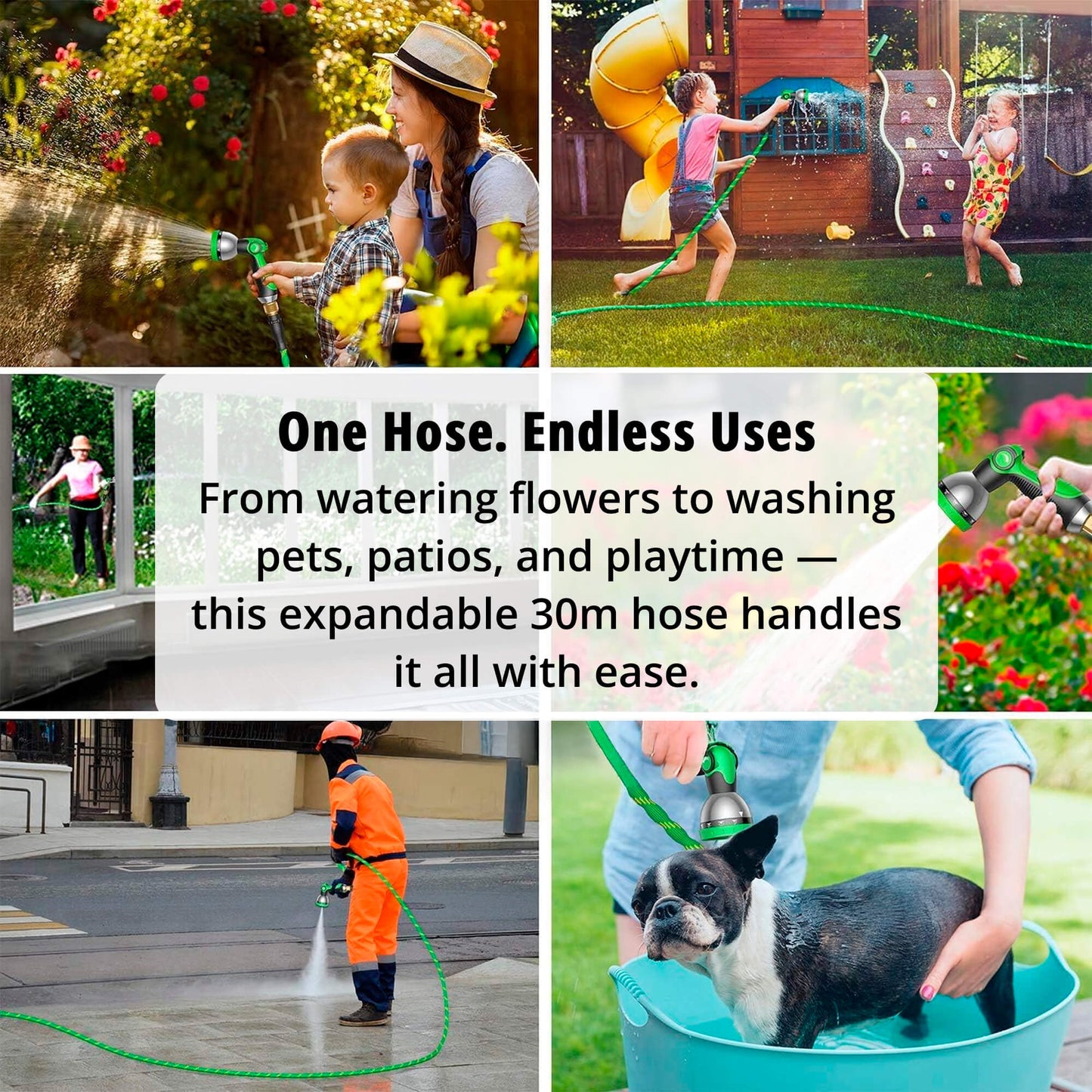 Flexible Water Hose with 8 Spray Settings