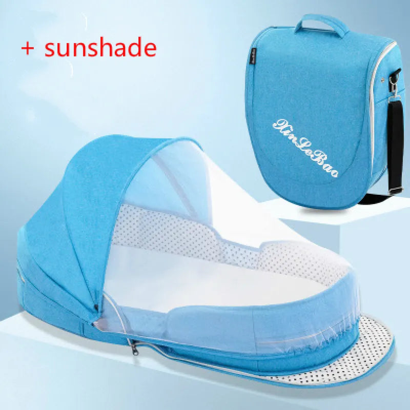 Lit de voyage portable pour bébé avec filet et sac de transport