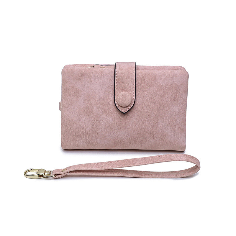 Sac à main compact pour femme en cuir à trois volets