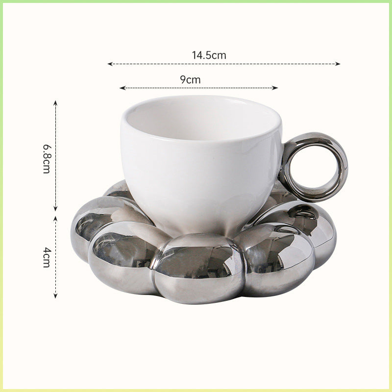 Ensemble de tasses à café rustiques à motif floral en céramique