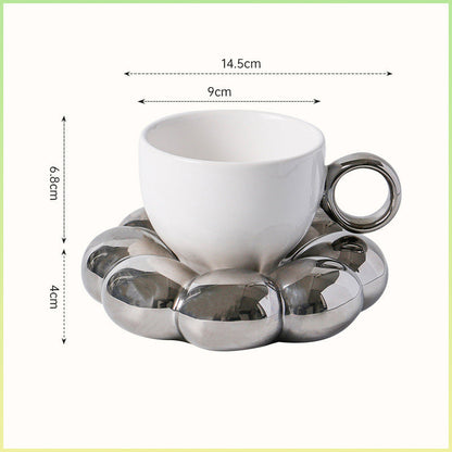 Ensemble de tasses à café rustiques à motif floral en céramique